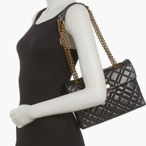 Kurt Geiger Black and Gold Quilted Shoulder Bag